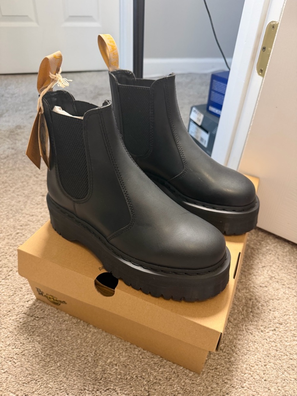 Dr. Martens Black Platform Chelsea Booties